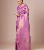 Woven design festive saree with matching blouse