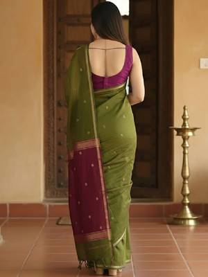 Woven design zari kanjeevaram saree 2