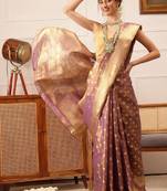 Women woven design floral printed kanjeevaram saree