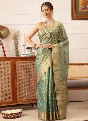 Woven design floral printed kanjeevaram saree 1