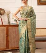 Woven design floral printed kanjeevaram saree