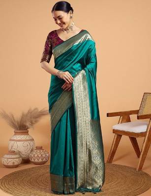 Zari woven border kanjeevaram saree 2