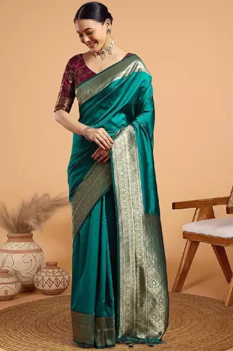 Zari woven border kanjeevaram saree