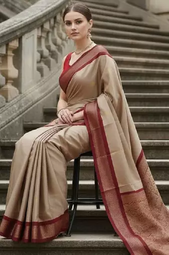 Woven design zari art silk kanjeevaram saree