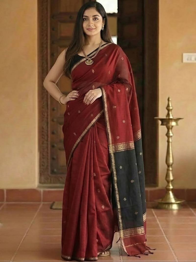 Ethnic motifs zari kanjeevaram saree
