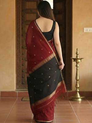 Ethnic motifs zari kanjeevaram saree 2