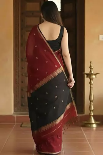Ethnic motifs zari kanjeevaram saree