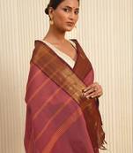 Pink woven design zari pure cotton kanjeevaram saree