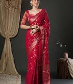 Woven design zari pure georgette kanjeevaram saree