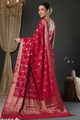 Woven design zari pure georgette kanjeevaram saree