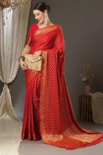 Ethnic motifs zari woven kanjeevaram saree