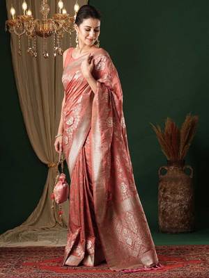 Ethnic motifs zari pure georgette kanjeevaram saree 1