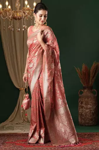 Ethnic motifs zari pure georgette kanjeevaram saree