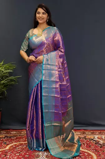Woven design zari kanjeevaram saree