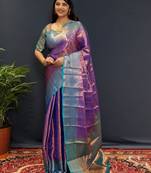 Woven design zari kanjeevaram saree