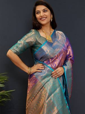 Woven design zari kanjeevaram saree 2