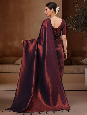 Women ethnic motifs woven design kanjeevaram saree 2