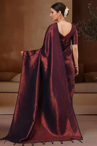 Women ethnic motifs woven design kanjeevaram saree
