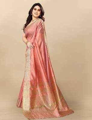 Woven design zari silk blend designer kanjeevaram saree 1