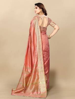 Woven design zari silk blend designer kanjeevaram saree 2
