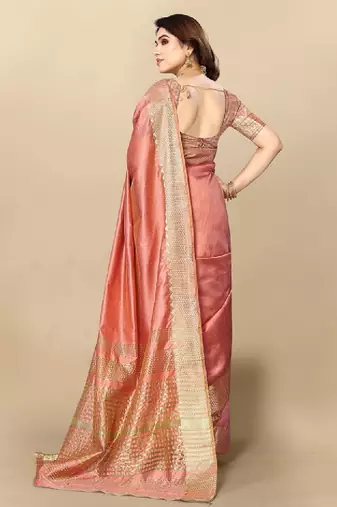 Woven design zari silk blend designer kanjeevaram saree