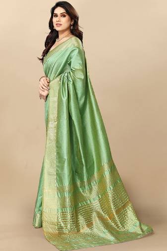 Woven design zari silk blend kanjeevaram saree