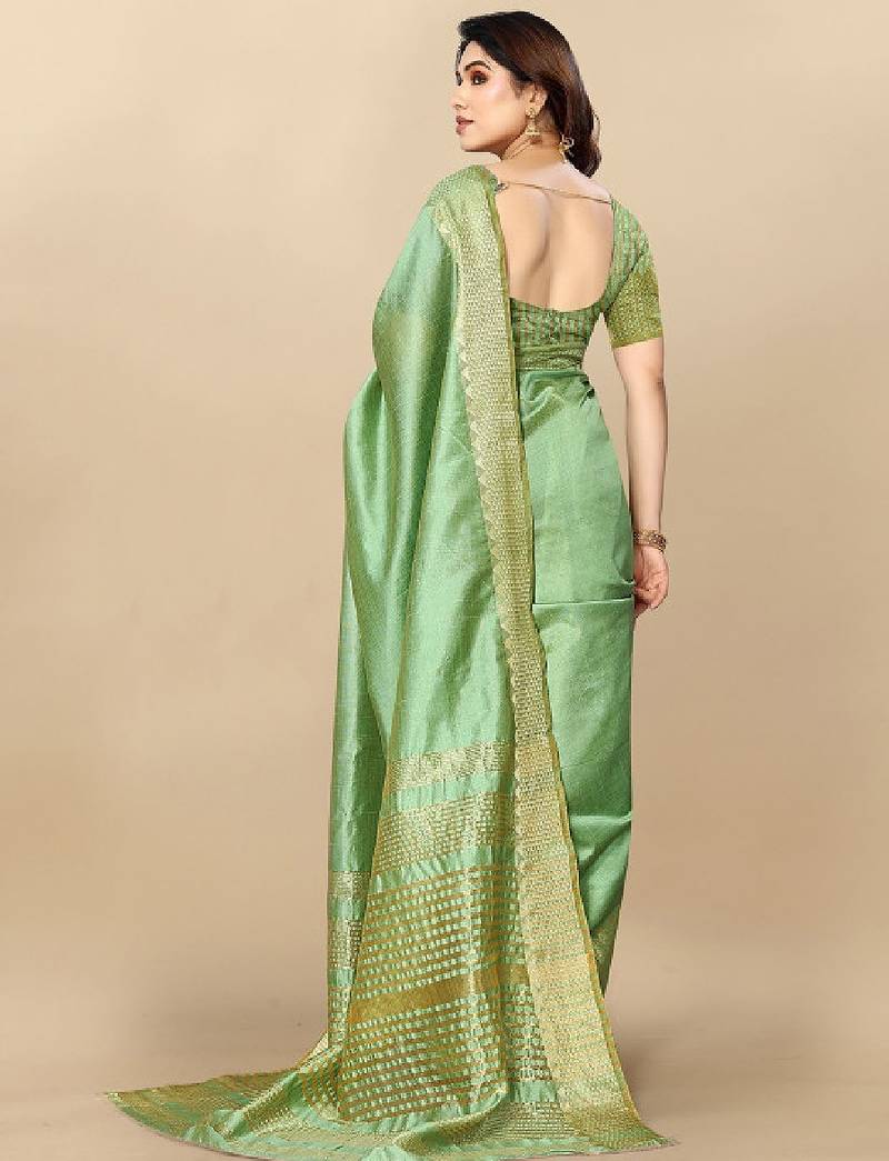 Woven design zari silk blend kanjeevaram saree