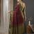 Burgundy & green ethnic motifs woven design zari pure georgette kanjeevaram saree
