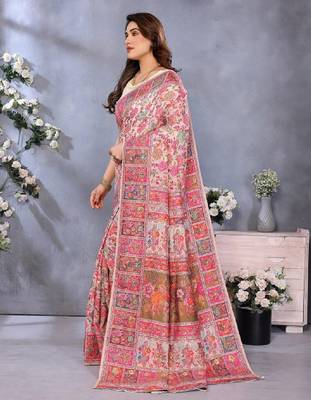 Woven design zari pashmina kanjeevaram saree 1