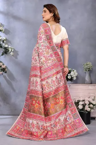 Woven design zari pashmina kanjeevaram saree