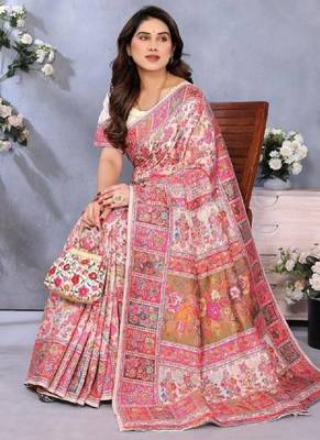 Woven design zari pashmina kanjeevaram saree 3
