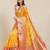 Yellow & red ethnic motifs zari kanjeevaram saree