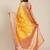 Yellow & red ethnic motifs zari kanjeevaram saree