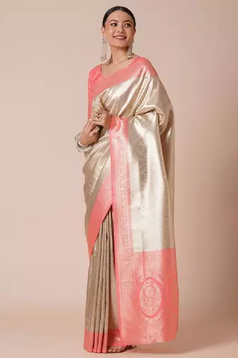 Paisley woven design kanjeevaram silk saree