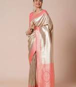 Paisley woven design kanjeevaram silk saree