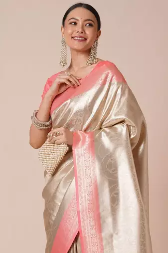Paisley woven design kanjeevaram silk saree
