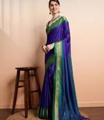 Ethnic motifs woven design zari kanjeevaram silk saree