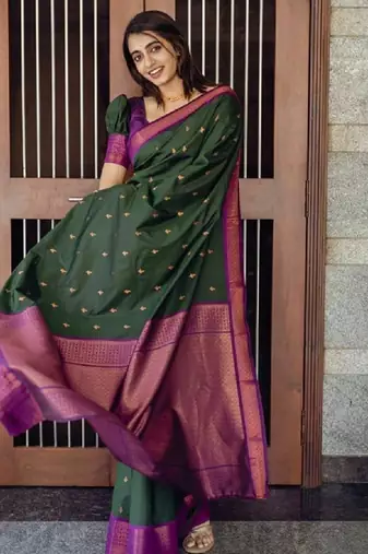 Woven design zari art silk kanjeevaram saree