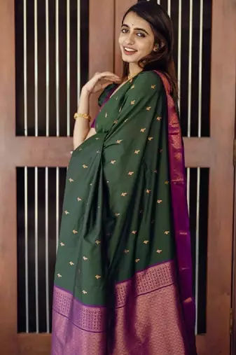 Woven design zari art silk kanjeevaram saree