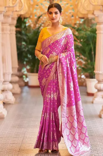 Ethnic motif zari woven kanjeevaram saree