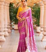 Ethnic motif zari woven kanjeevaram saree