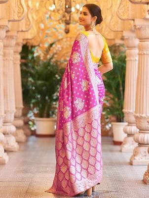 Ethnic motif zari woven kanjeevaram saree 2