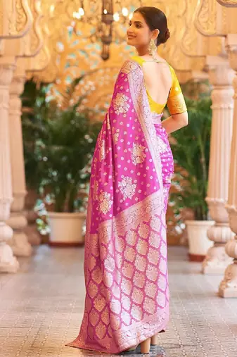 Ethnic motif zari woven kanjeevaram saree