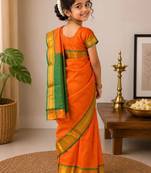 Girls embroidered kanjeevaram saree
