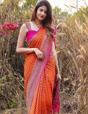 Embellished woven design kanjeevaram saree 1