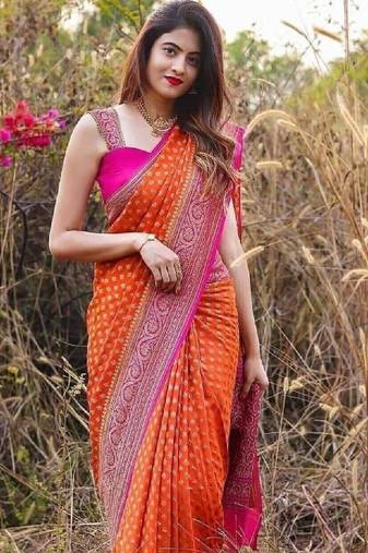 Embellished woven design kanjeevaram saree