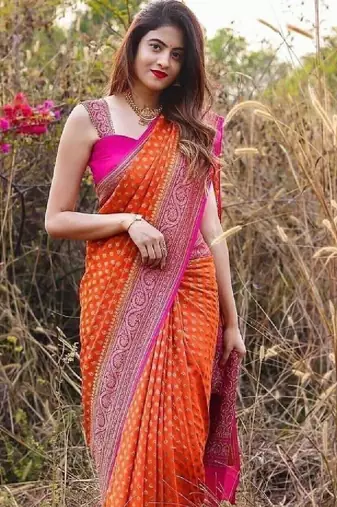 Embellished woven design kanjeevaram saree