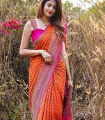 Embellished woven design kanjeevaram saree
