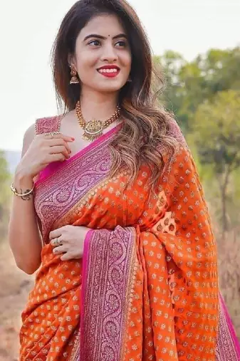 Embellished woven design kanjeevaram saree