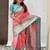 Peach floral woven design zari kanjeevaram silk saree